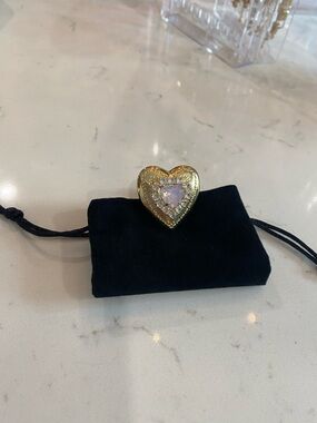 Feed me gems pink opal “Polly Locket” Ring